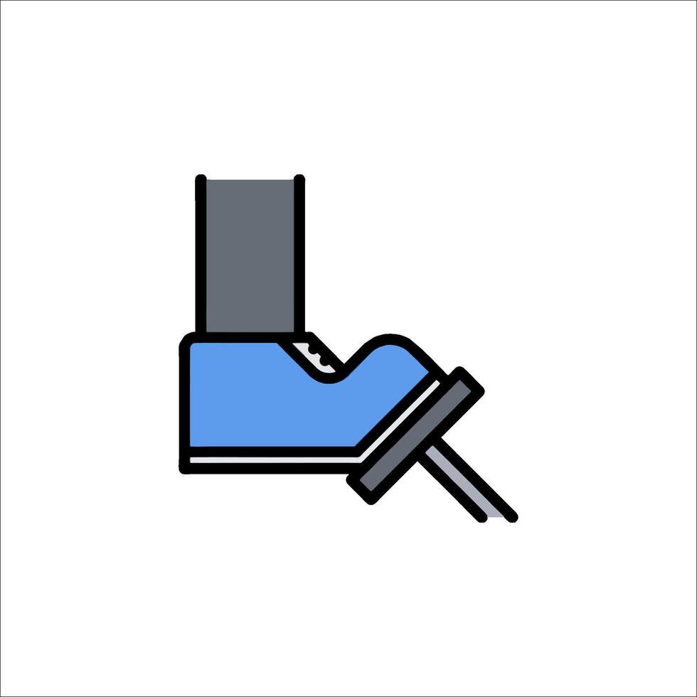 A blue and gray shoe with a blue handle vector