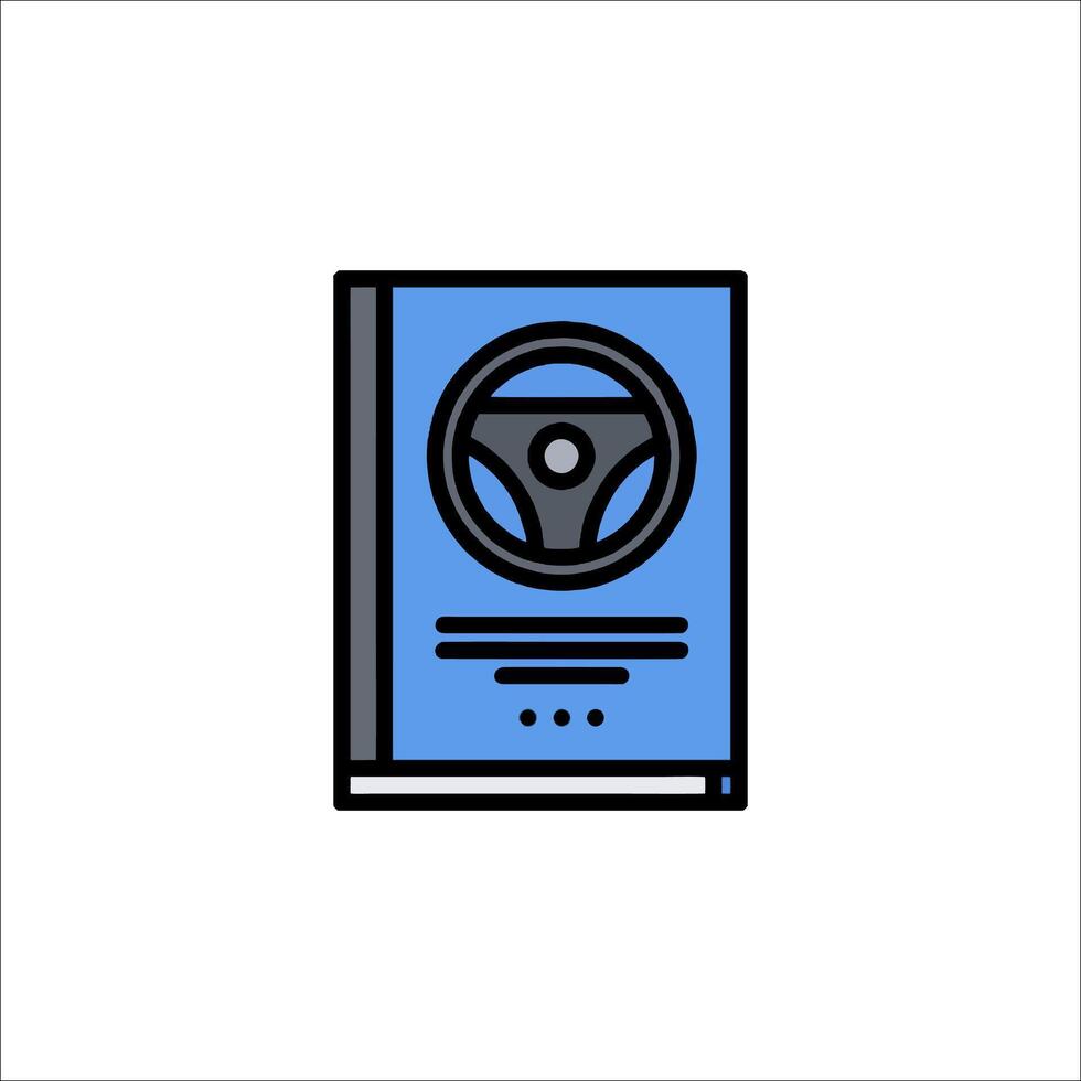A book with a steering wheel on it vector