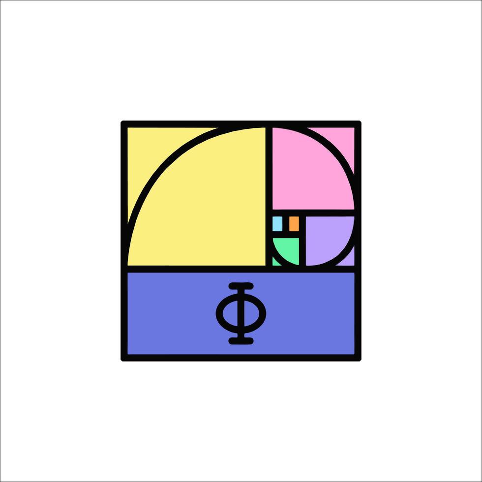 The golden ratio is a mathematical concept that is used in many different fields vector