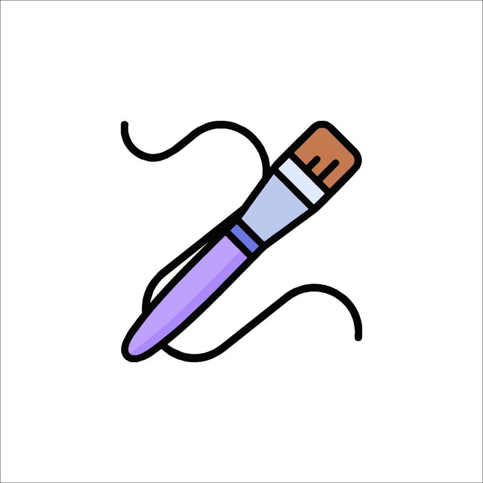A paintbrush with a string attached to it vector