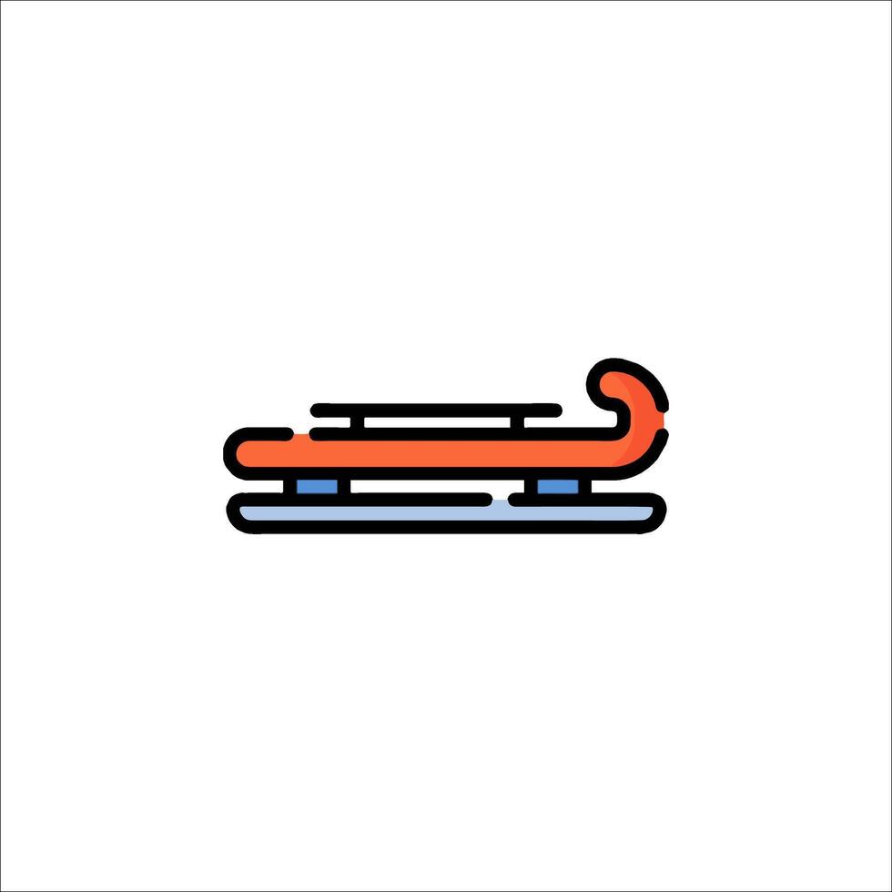 A red and orange snowboard icon on a white background vector