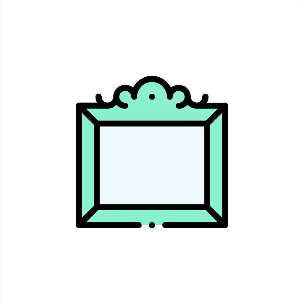 A green frame with a white background vector
