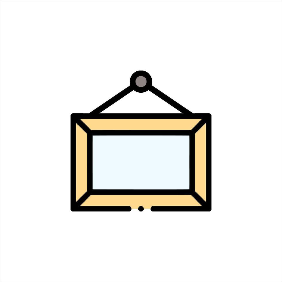 A picture frame hanging on a wall vector