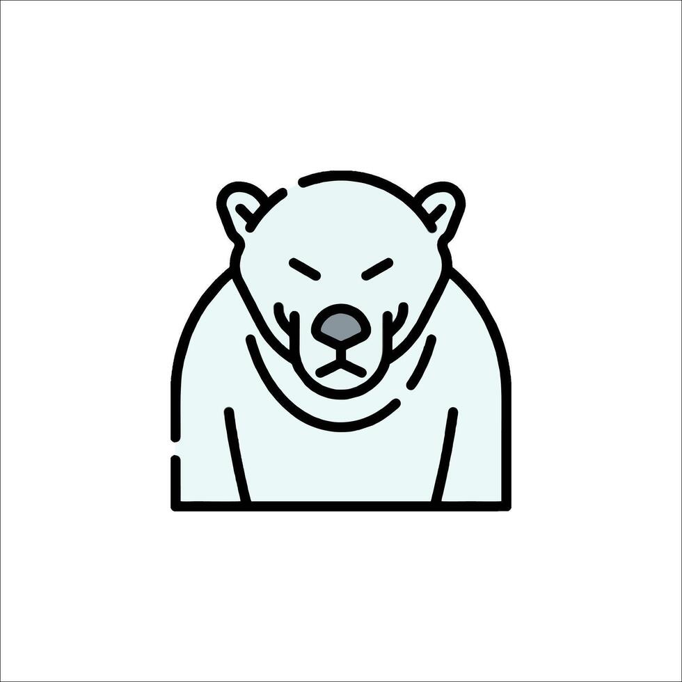 A bear icon with a face on it vector