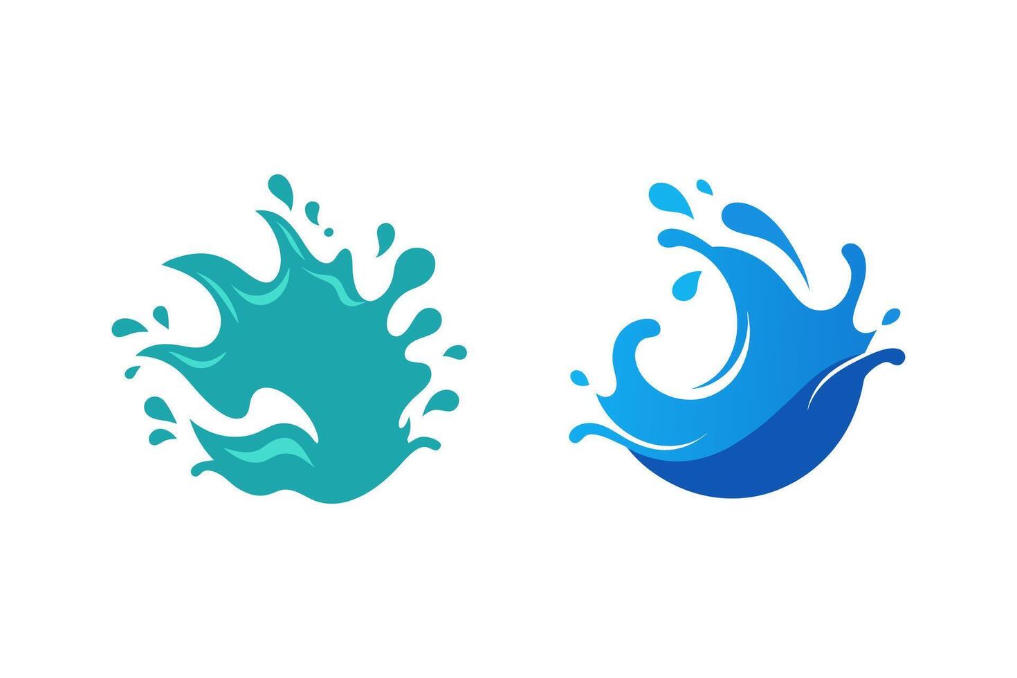 Abstract Digital Water Splash Design with Teal and Blue Colors on a White Background, Representing Purity, Motion, and Dynamic Energy vector