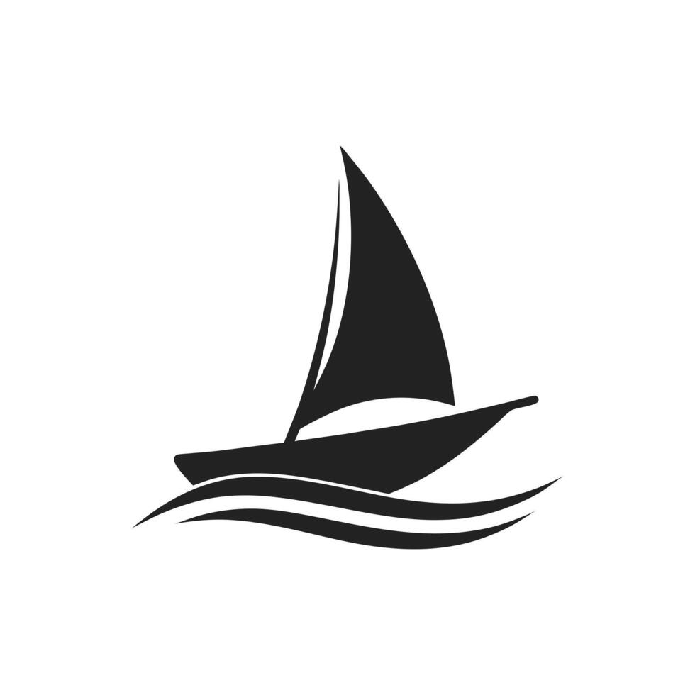 Black and White Sailboat Illustration vector