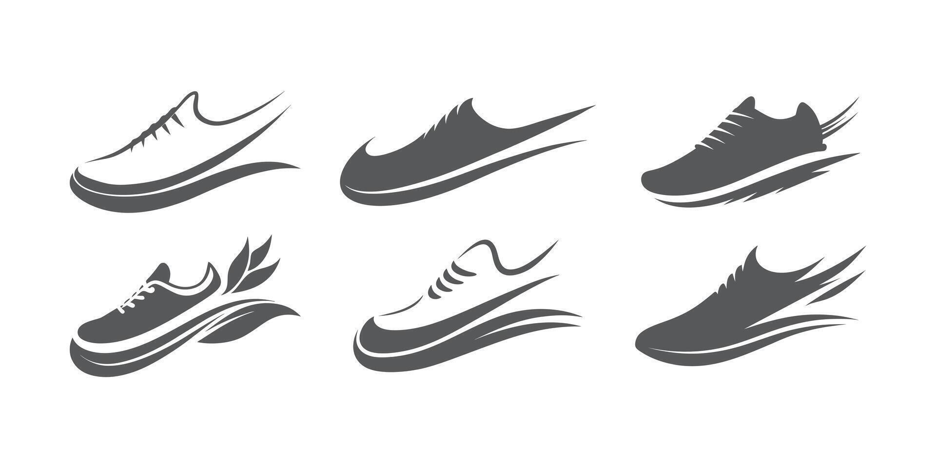Dynamic Illustration of Running Shoes Showcasing Athletic Movement in a Minimalistic Design vector