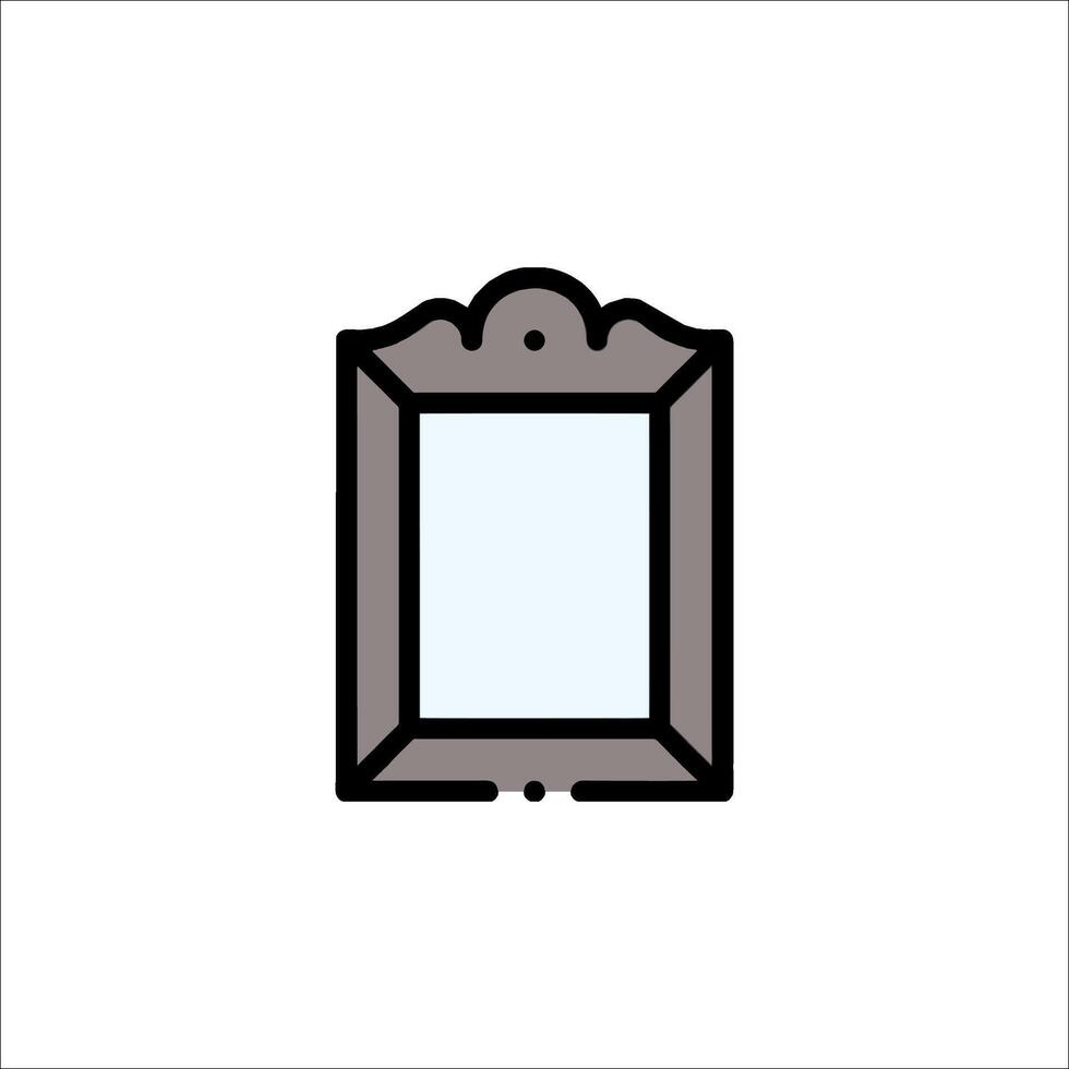 A black and white illustration of a mirror vector