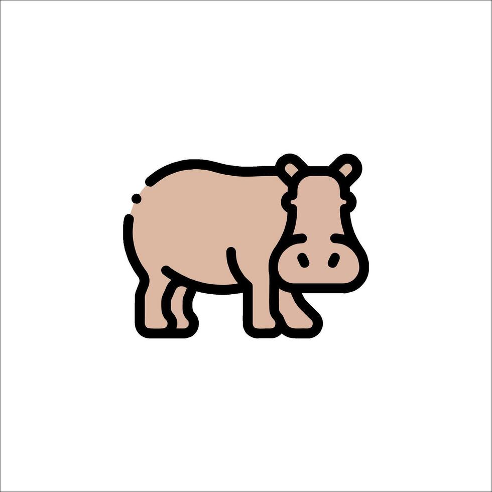 A hippo is standing in a line on a white background vector
