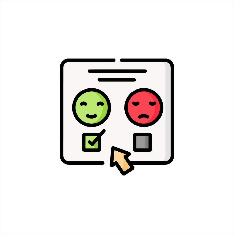 A check box with two smiley faces and a check mark vector