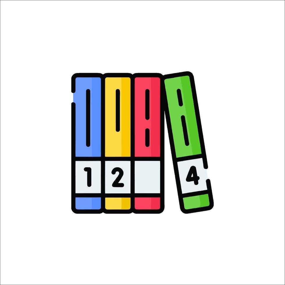 A colorful file folder with the number 12 on it vector