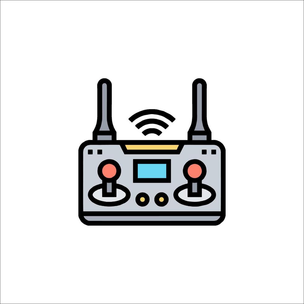 A remote control with two buttons and a wifi icon vector