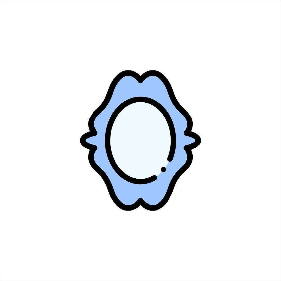 A blue oval shaped object with a white background vector