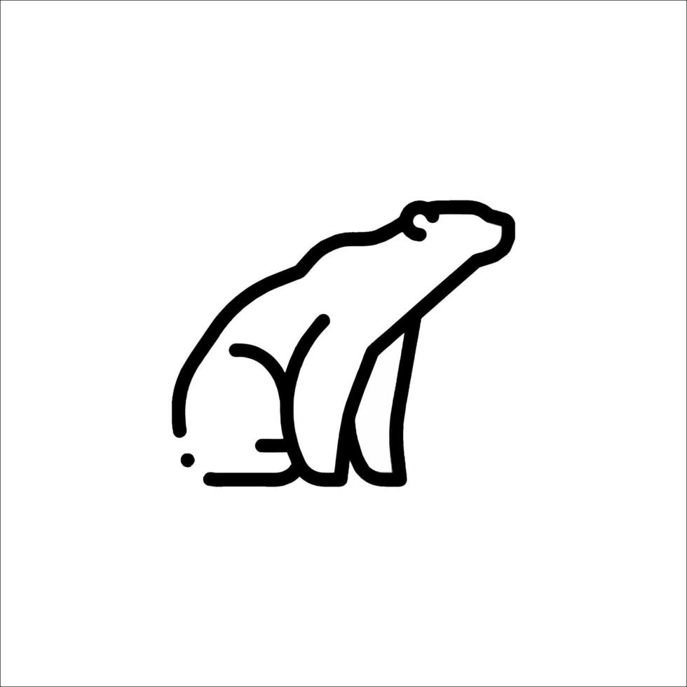 A black and white polar bear icon vector