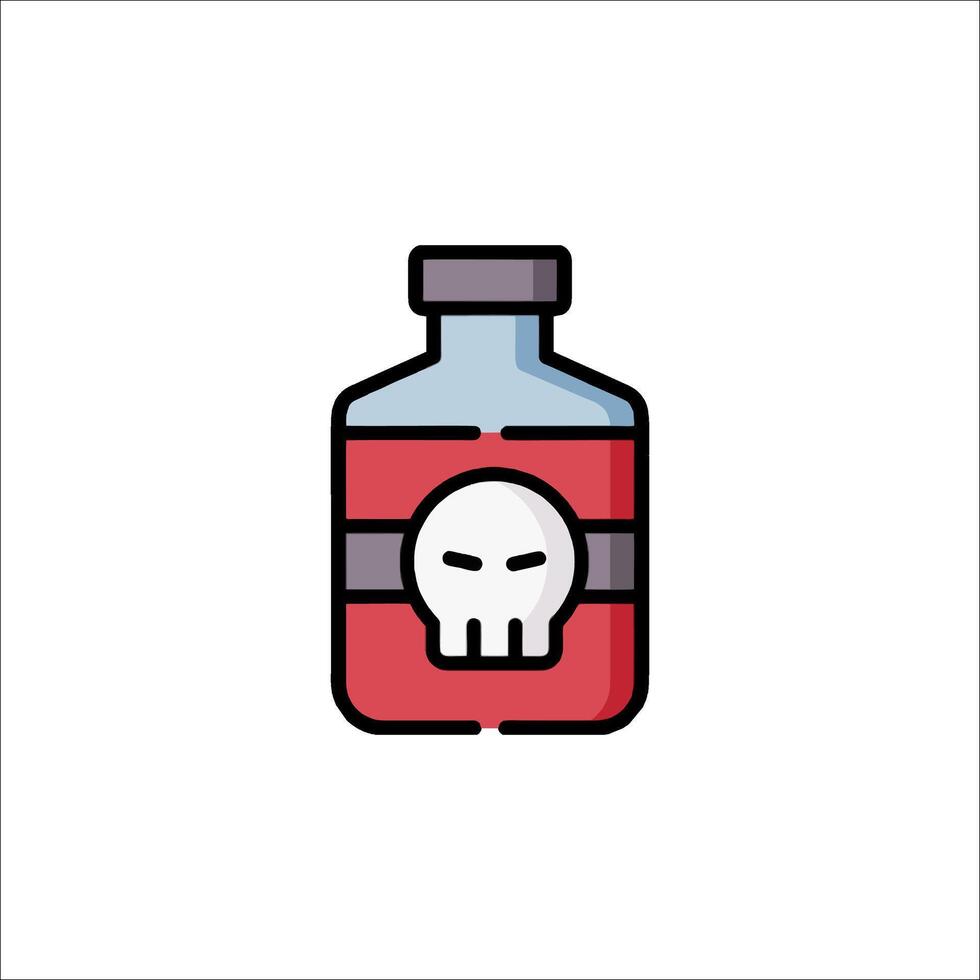 A skull and a bottle of medicine vector