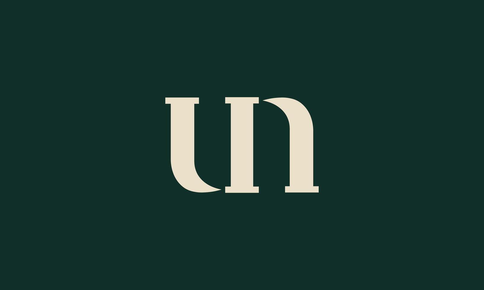 UN monogram logo design vector