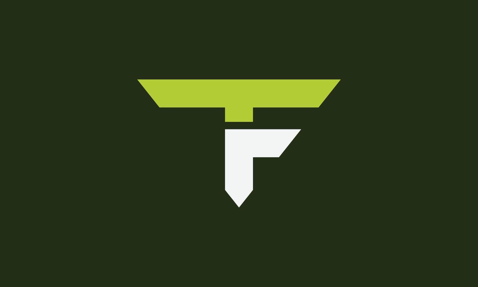 TF or FT monogram log design vector