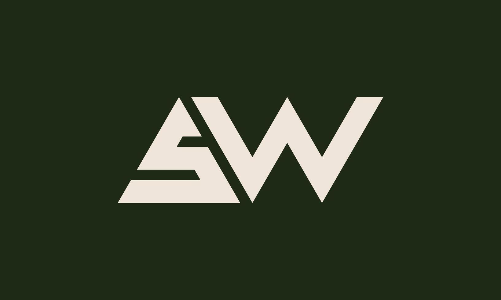 SW monogram logo design vector