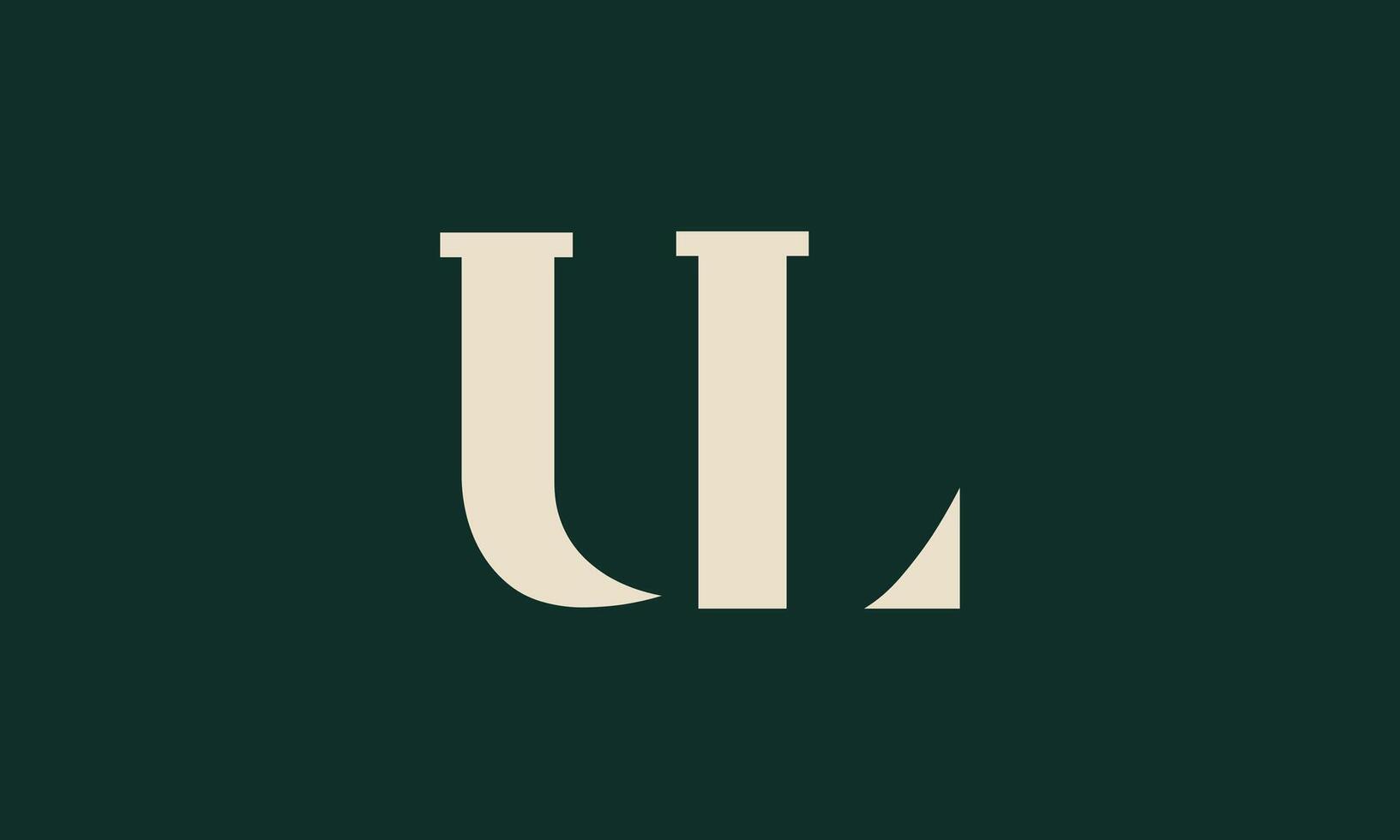 UL monogram logo design vector