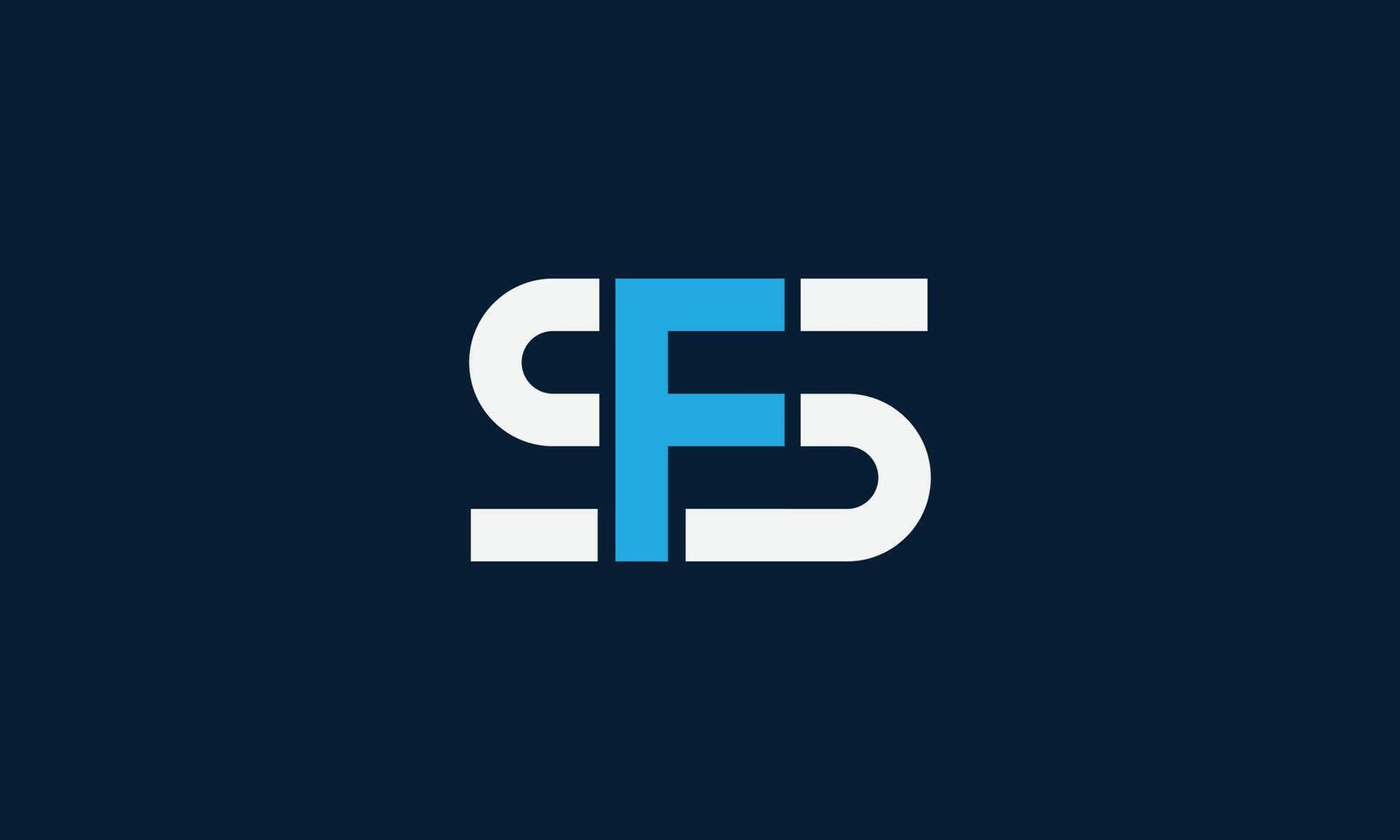 SF or FS artistic monogram logo vector
