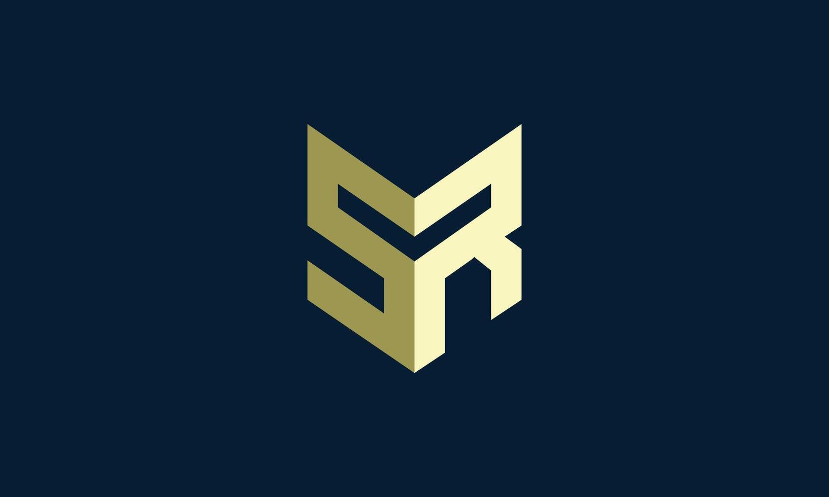 SR monogram logo design vector
