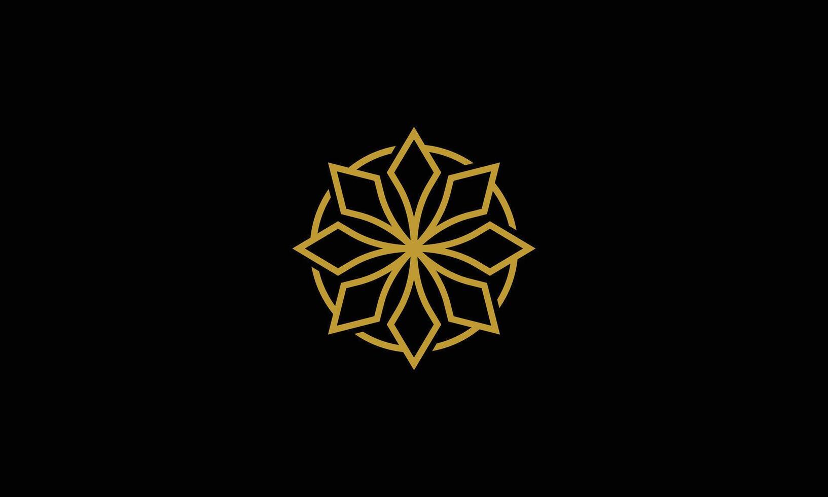 Minimalistic luxurious mandala flower logo design vector