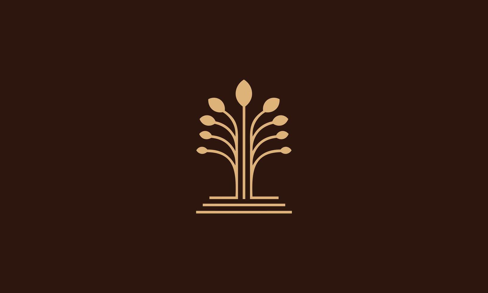 Tree with branches logo design vector
