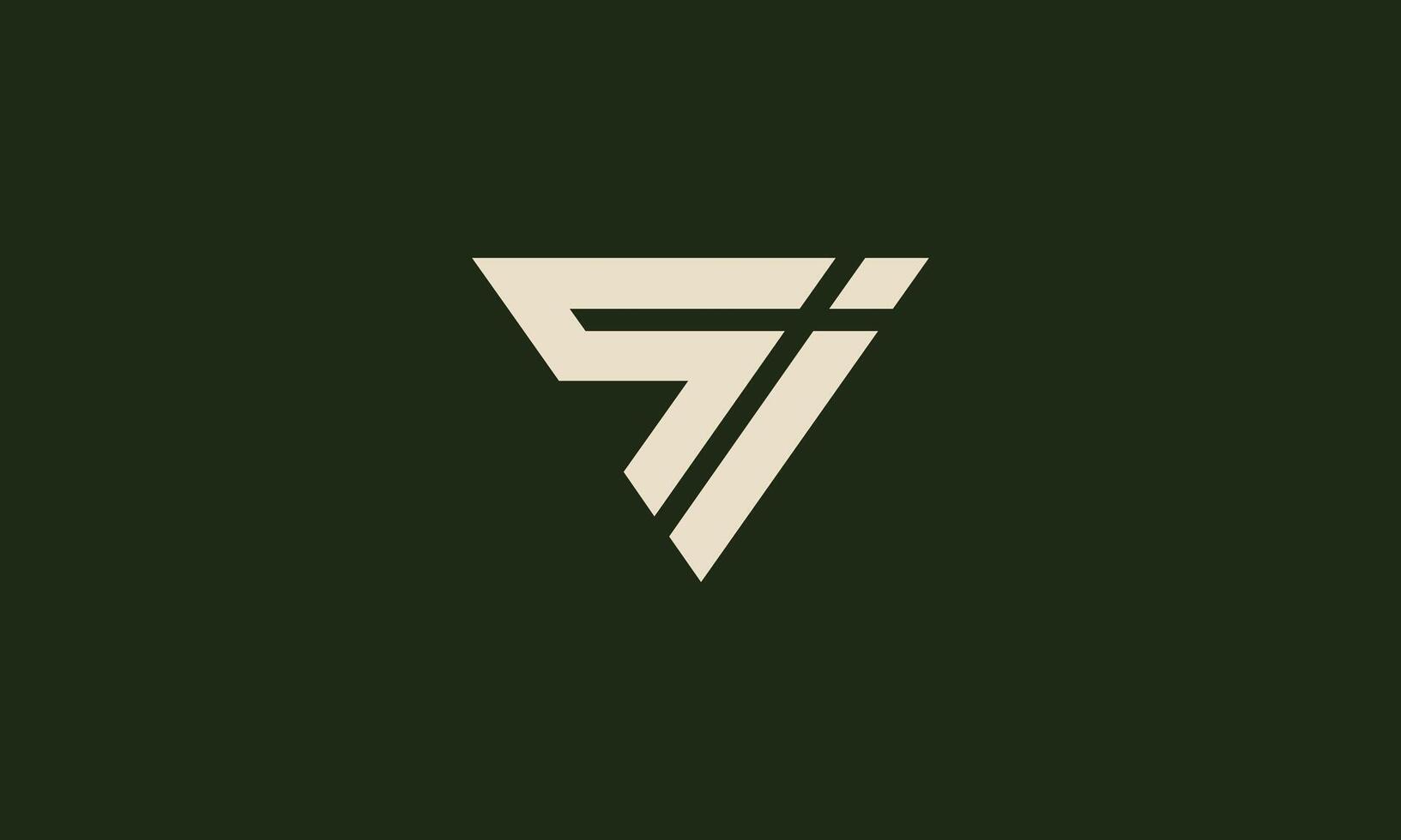 SI triangle monogram logo design vector
