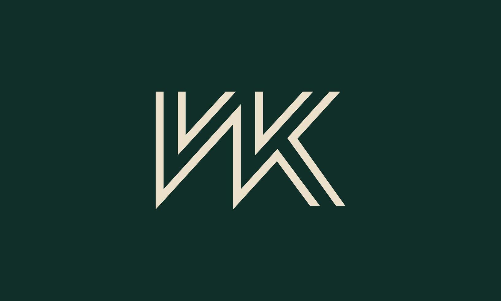 WK monogram logo design vector