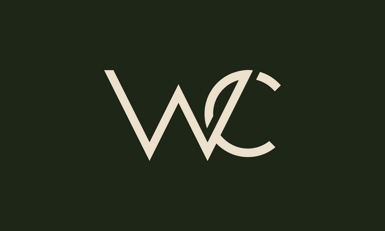 WC monogram logo design vector