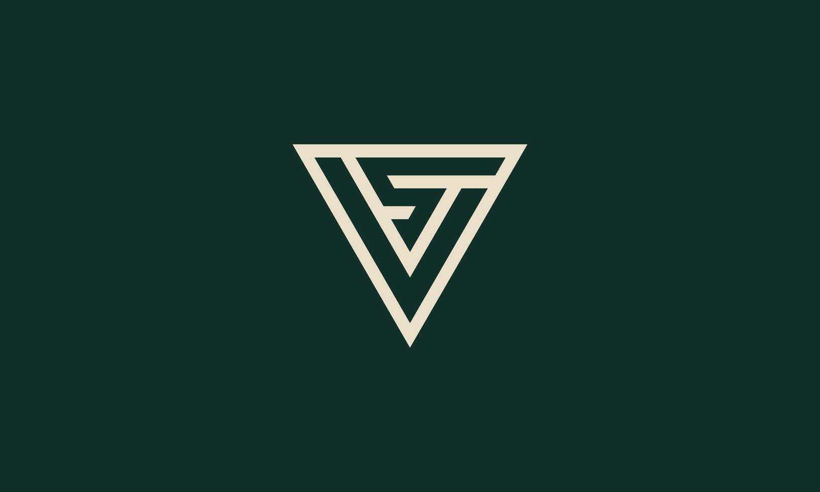 VS triangle monogram logo design vector