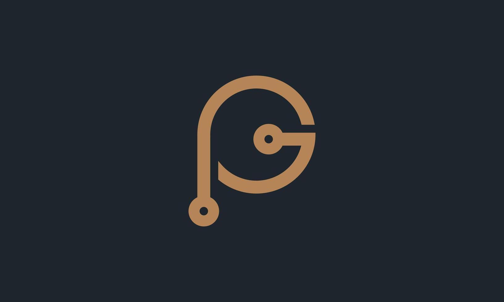 PG or GP technology monogram logo design vector
