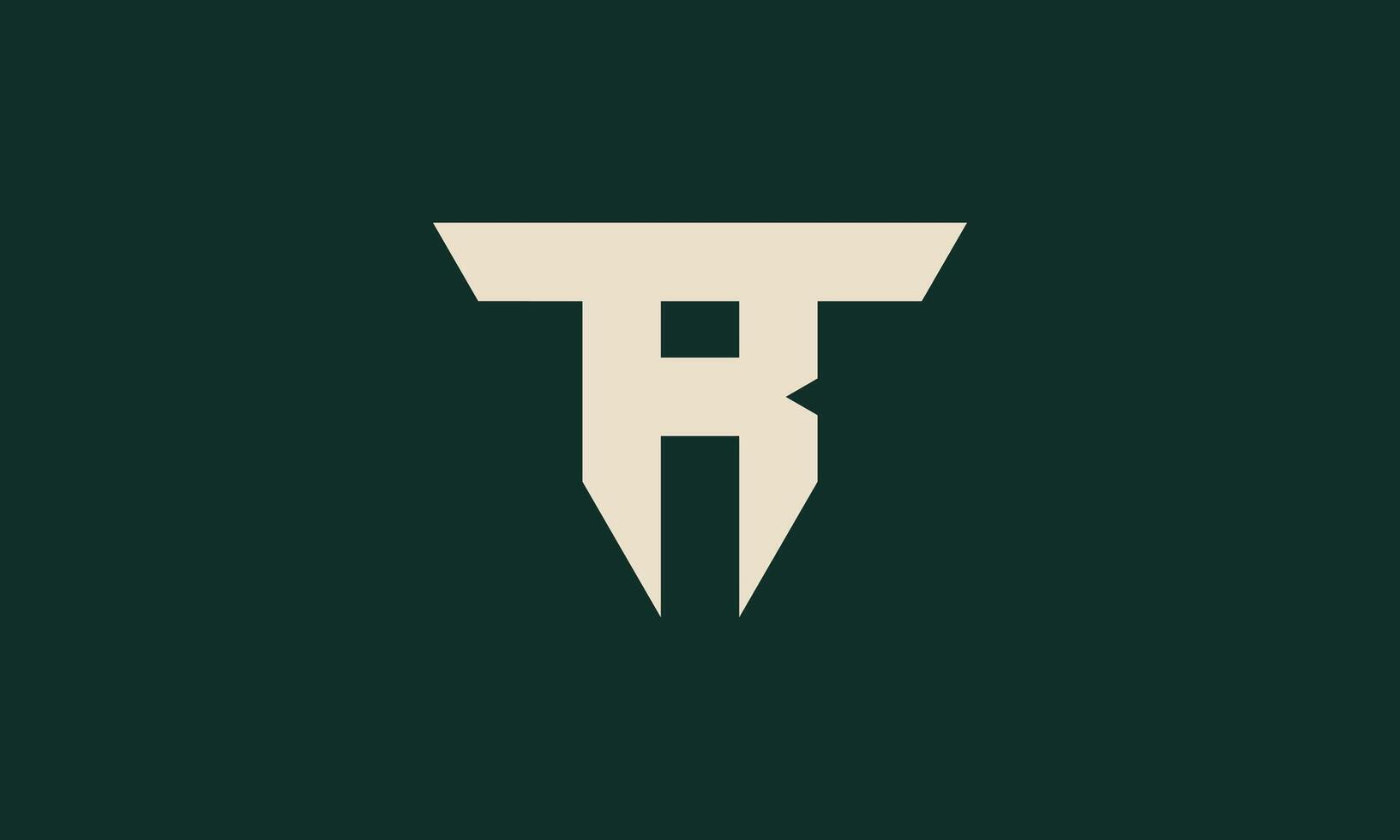 TR or RT monogram logo design vector