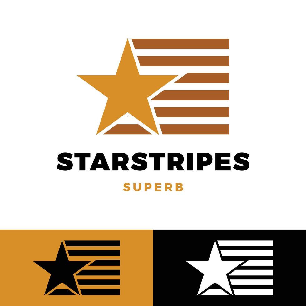 star stripes icon logo design template vector