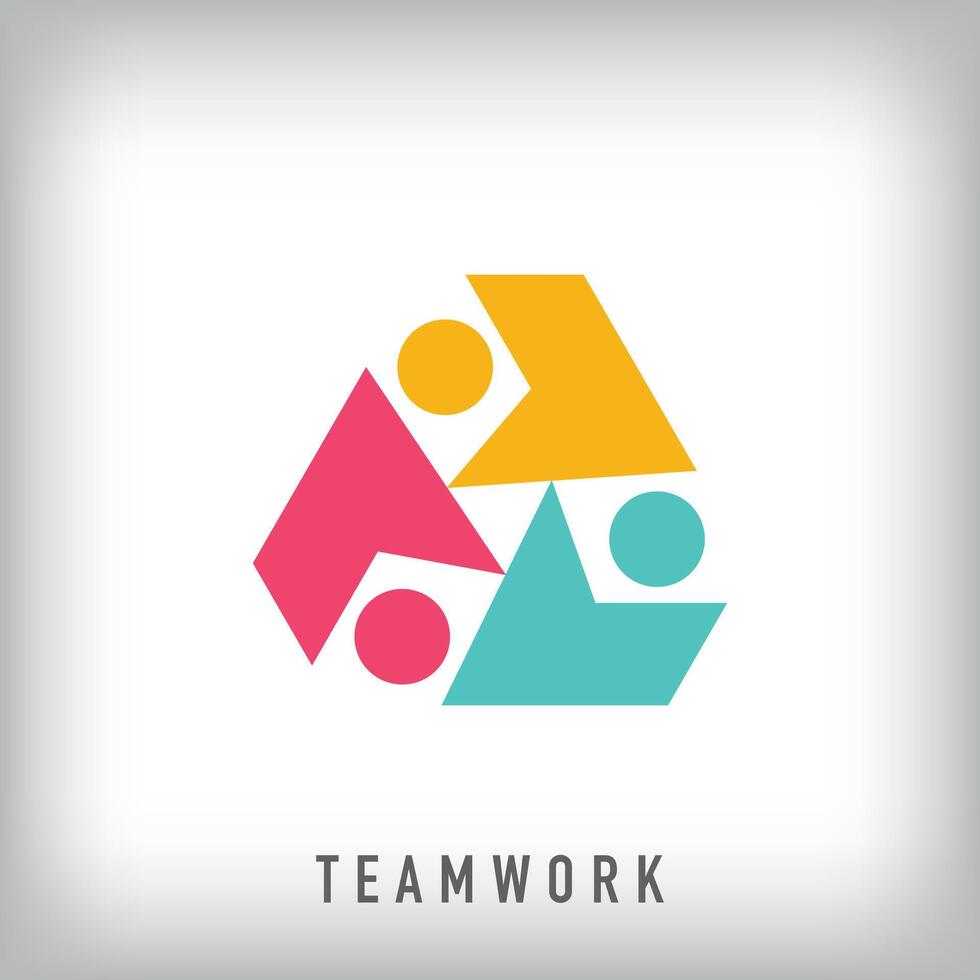 Premium teamwork logo design. simple team unity communication corporate logo template. vector