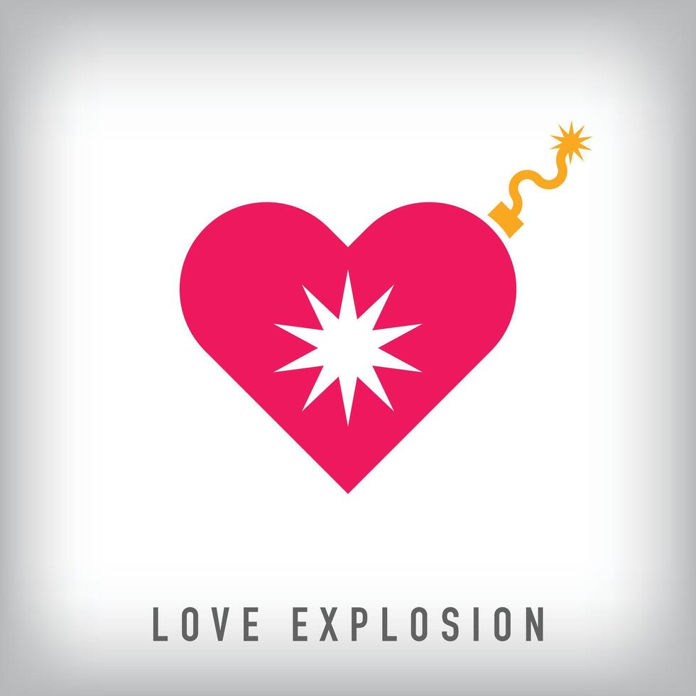 Different heart and bomb logo design. Simple love communication corporate logo template. vector
