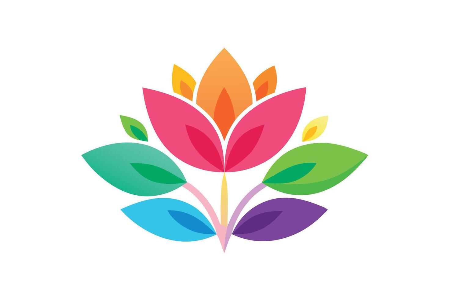 Vibrant Flower with Colorful Gradient Petals on White Background vector