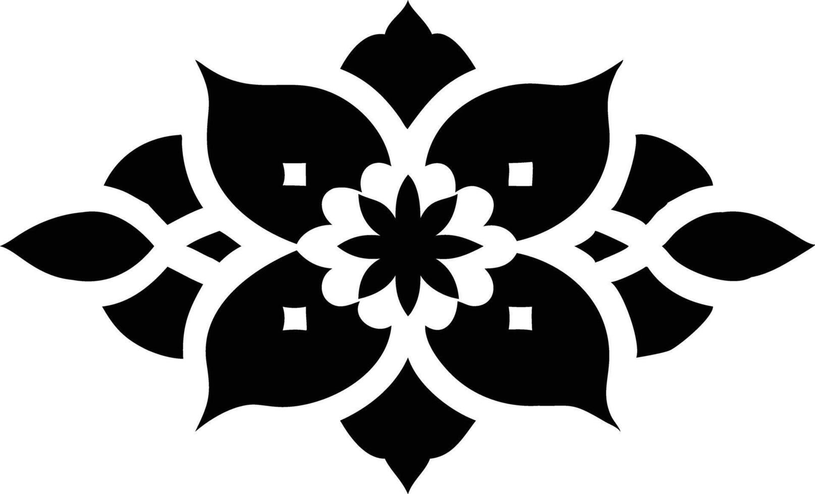 Detailed Floral Motif on Transparent Background, Isolated Ornamental Element vector