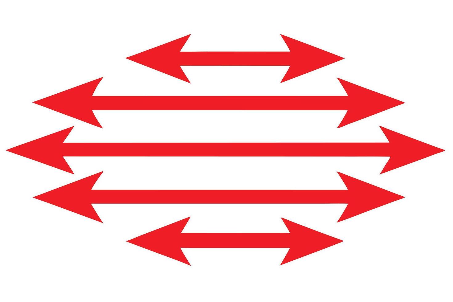 Red Arrow Symbol Design, Directional Graphics on White Background vector