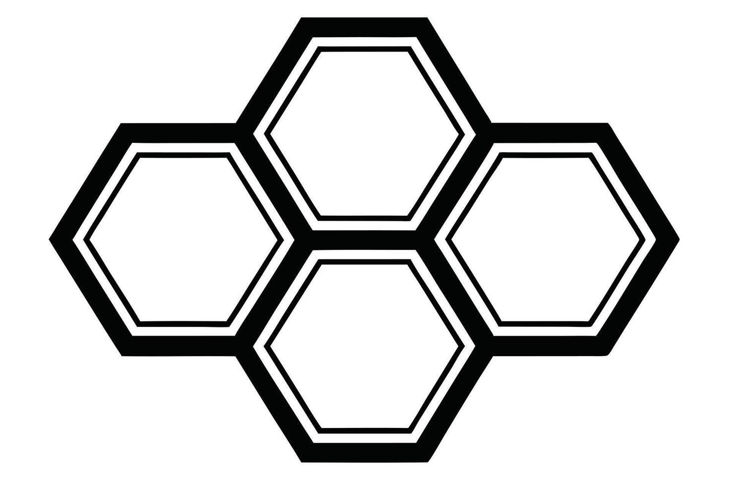 Geometric Honeycomb Structure with Connected Hexagons on Transparent Background vector