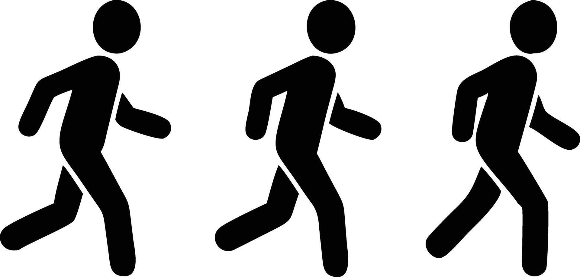 Minimalist Stick Figures in Motion, Transparent Background, vector
