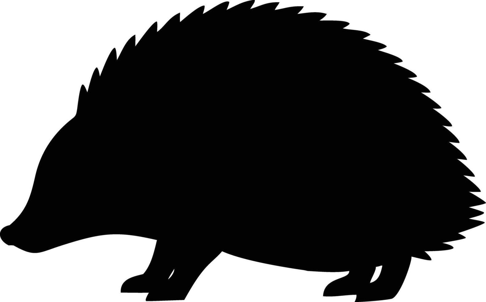 Silhouette of Hedgehog Walking, Isolated Wild Animal on Transparent Background vector