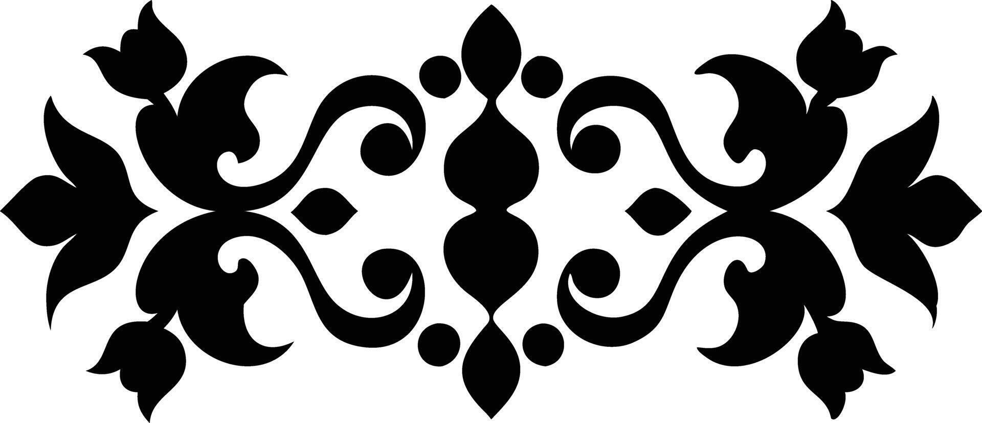 Decorative Floral Divider Ornament with Swirls on Transparent Background vector