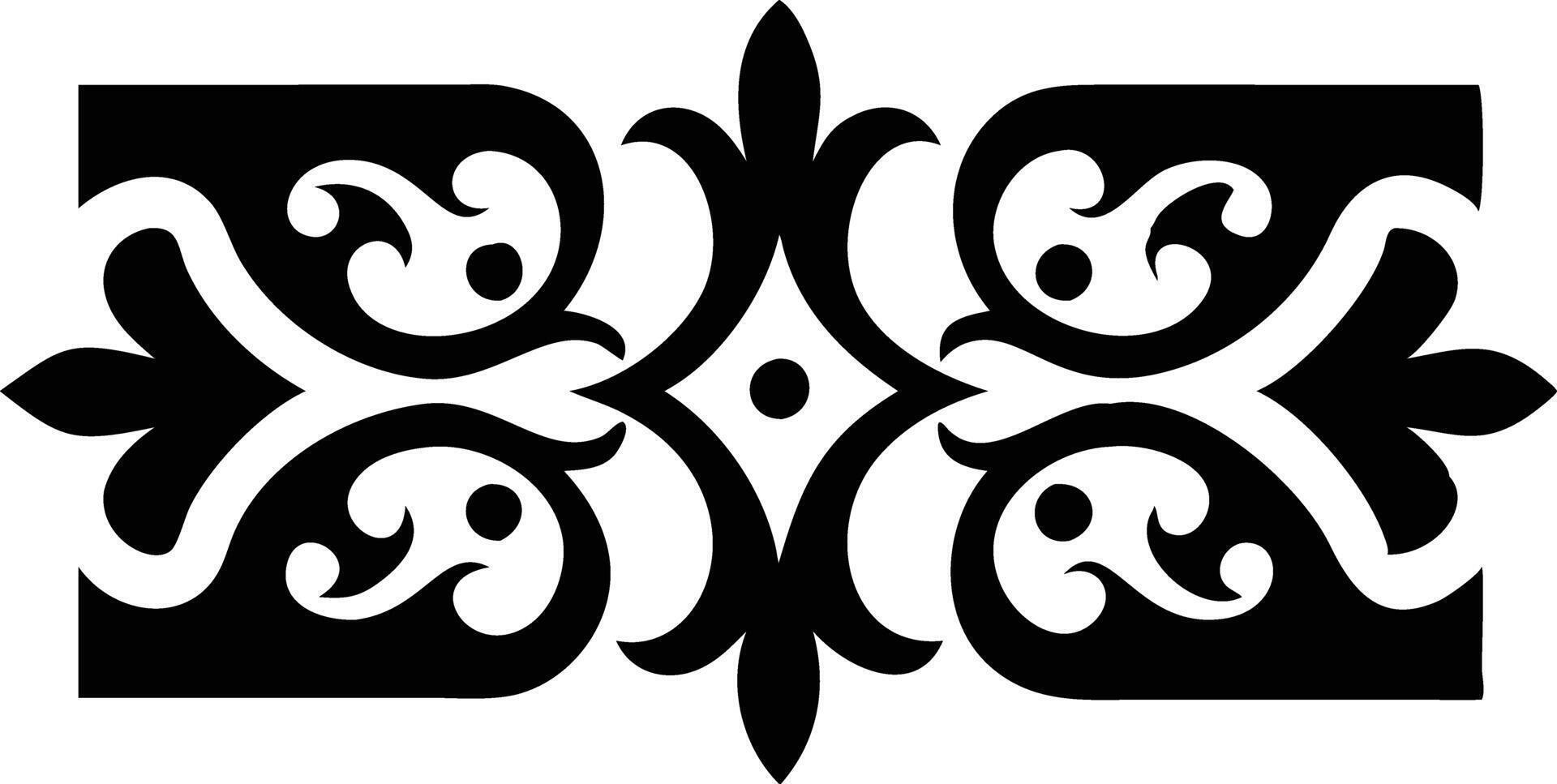 Symmetrical Ornament Design with Floral Elements on White Background vector