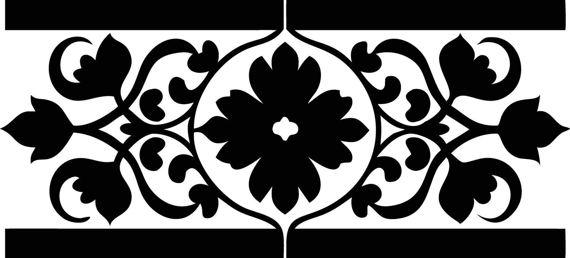 Black Flower Vine Design Isolated On Transparent Background Decoration vector