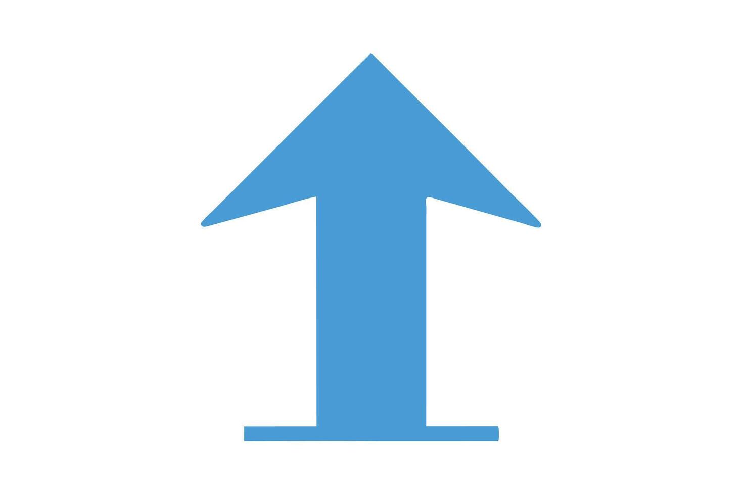 Cyan Arrow Pointing Upward with White Background Directional Guidance vector