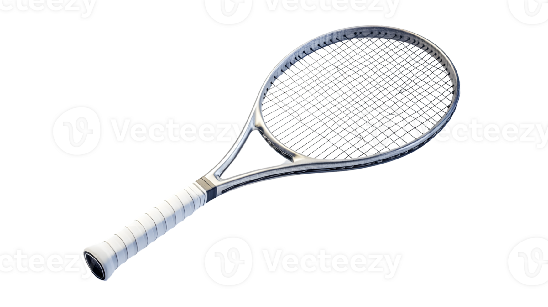 A sleek tennis racket with a white grip perfect for sports enthusiasts and equipment designs png