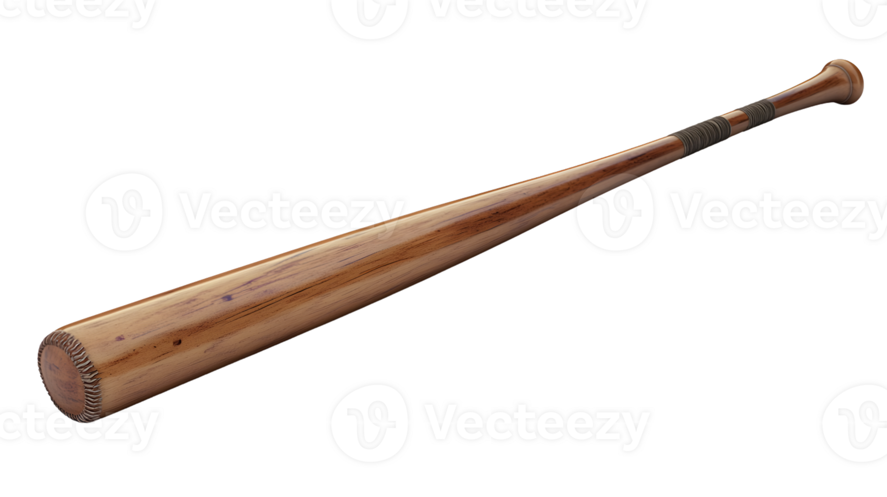 A classic wooden baseball bat with detailed stitching and grip perfect for sports enthusiasts png