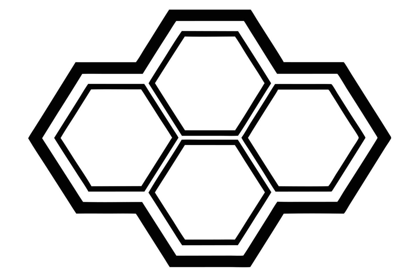 Honeycomb Shaped Black Border With Hexagons Geometric Frames On White Backdrop vector