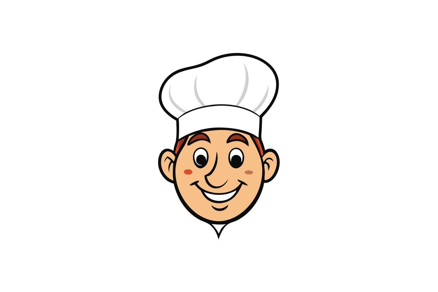 Smiling Cartoon Chef With White Hat on Transparent Background Design vector
